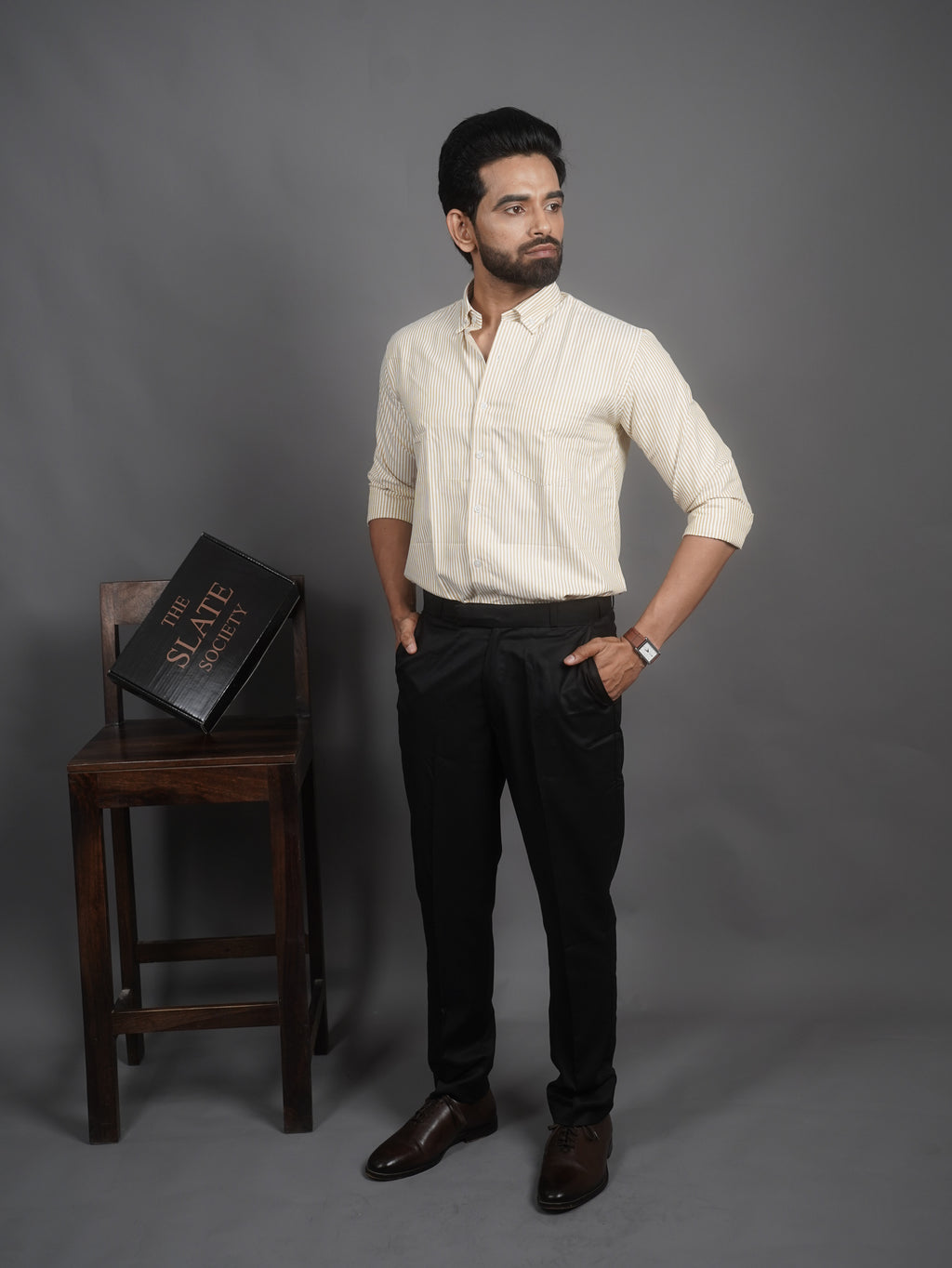 Stipe Shirt - Ivory Sand