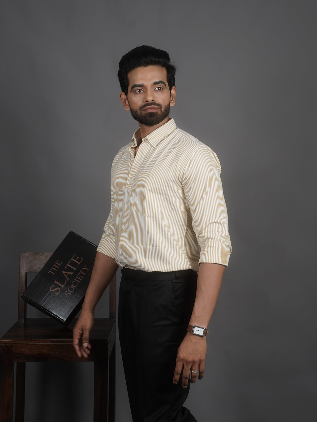 Stipe Shirt - Ivory Sand