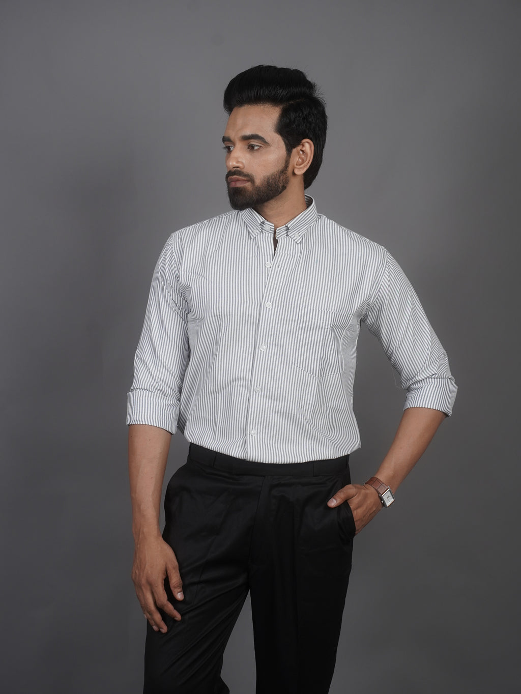 Stipe Shirt - Grey