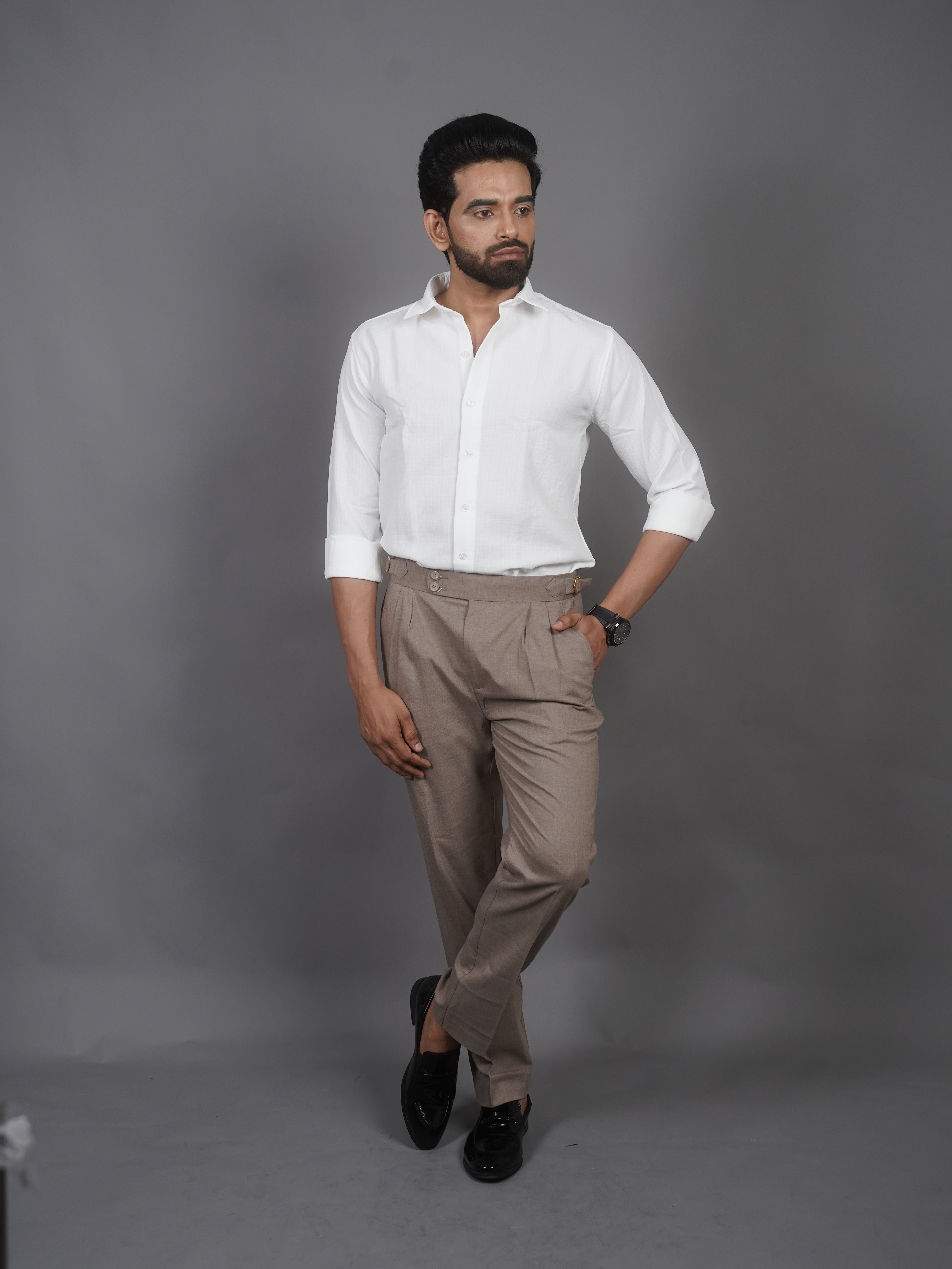 Linen Blended Shirt - White