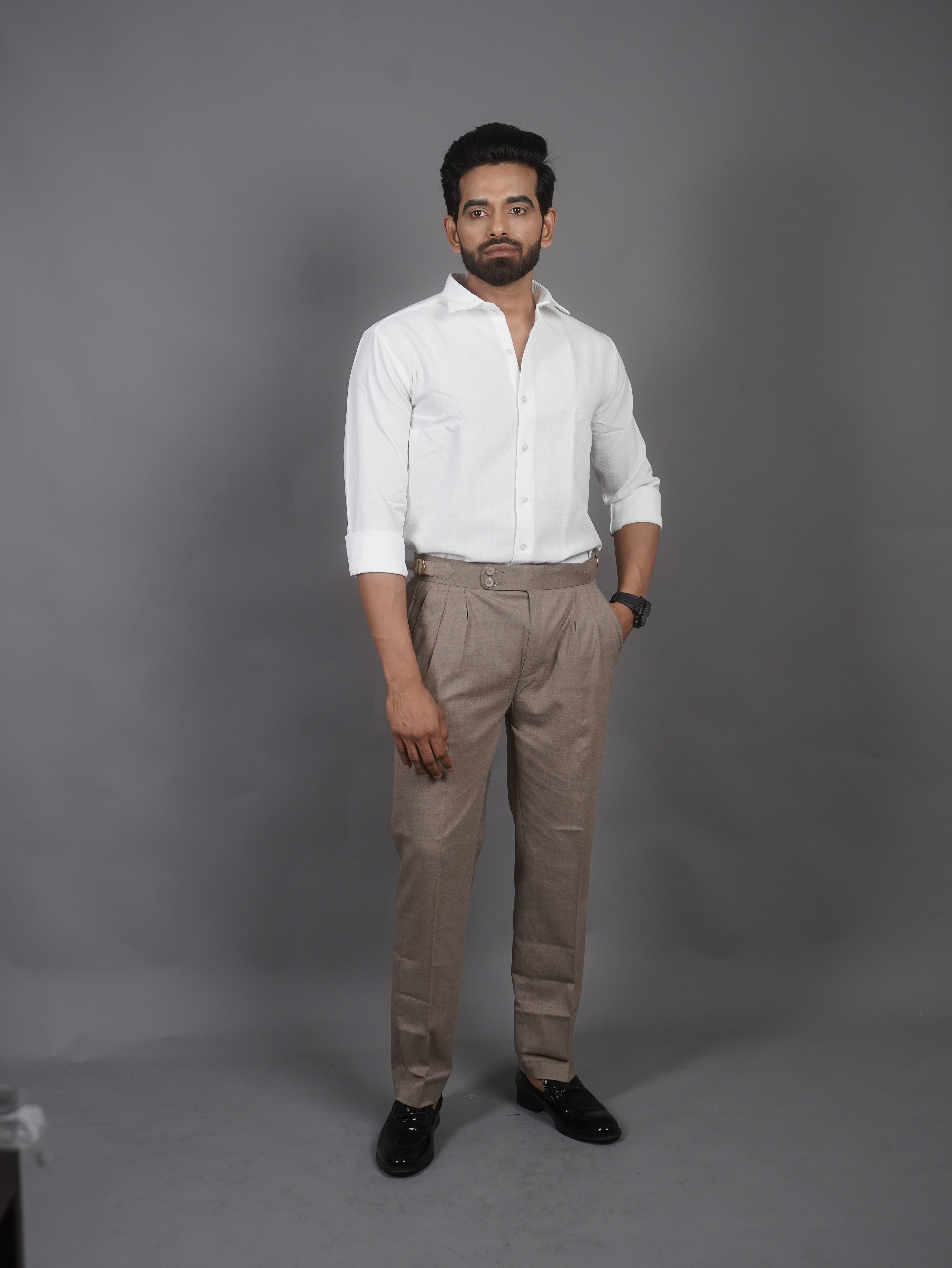 Linen Blended Shirt - White