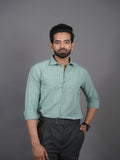 Linen Blended Shirt - Pastel Green