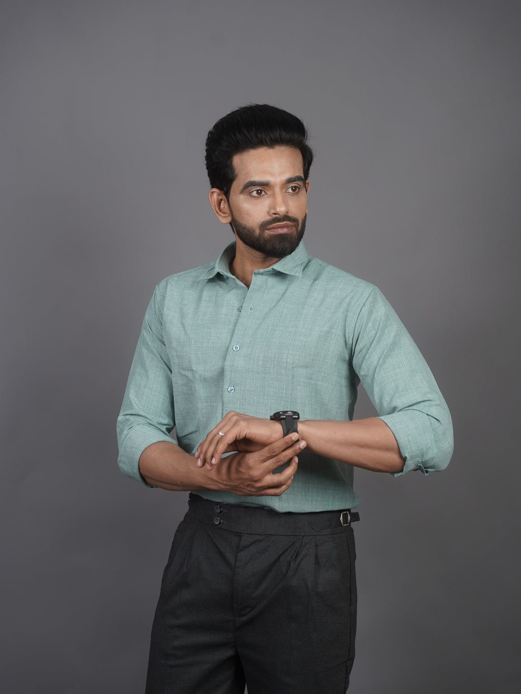 Linen Blended Shirt - Pastel Green