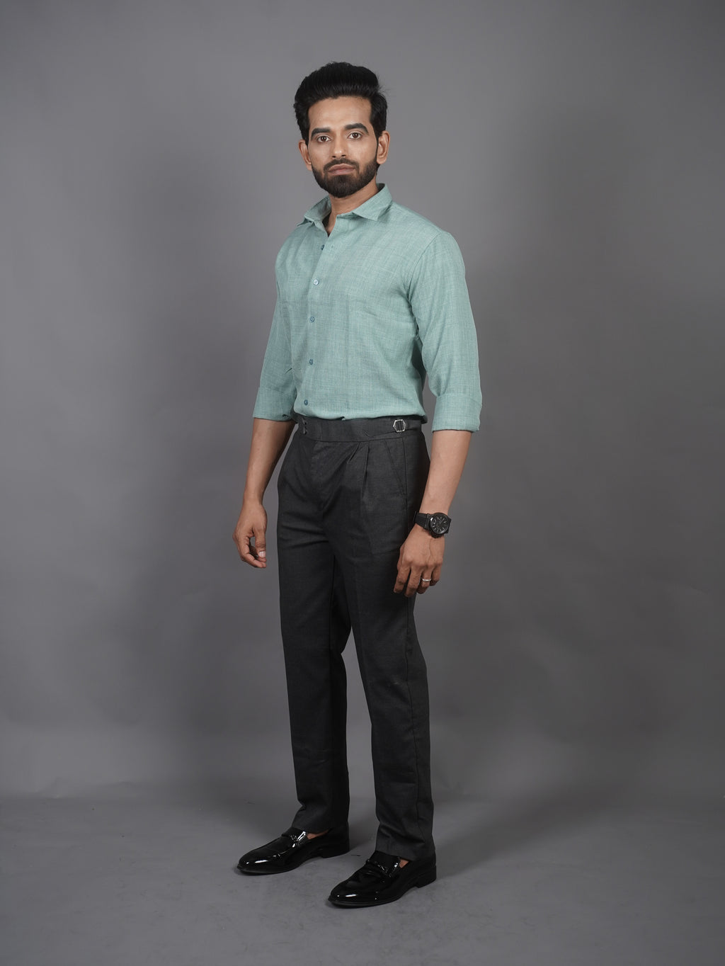 Linen Blended Shirt - Pastel Green