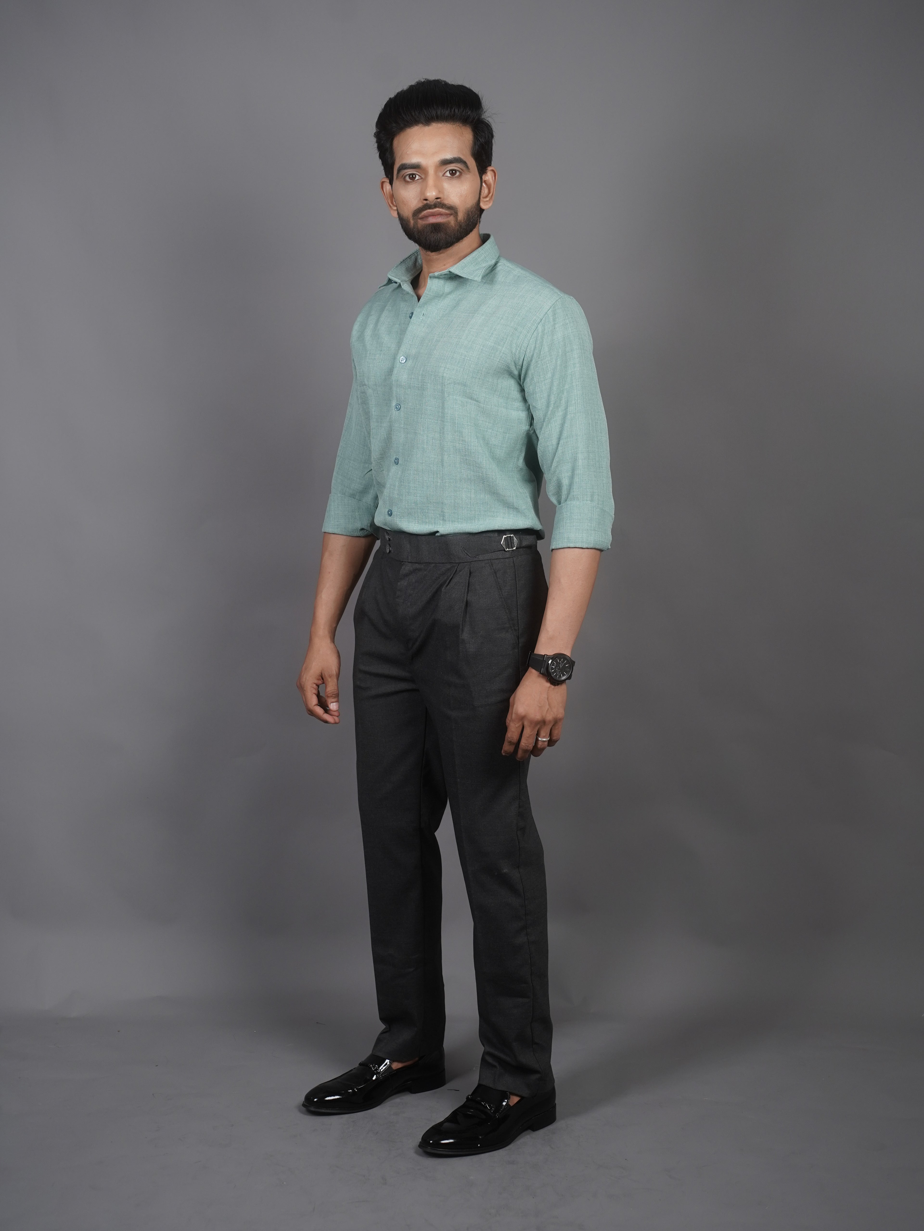 Linen Blended Shirt - Pastel Green