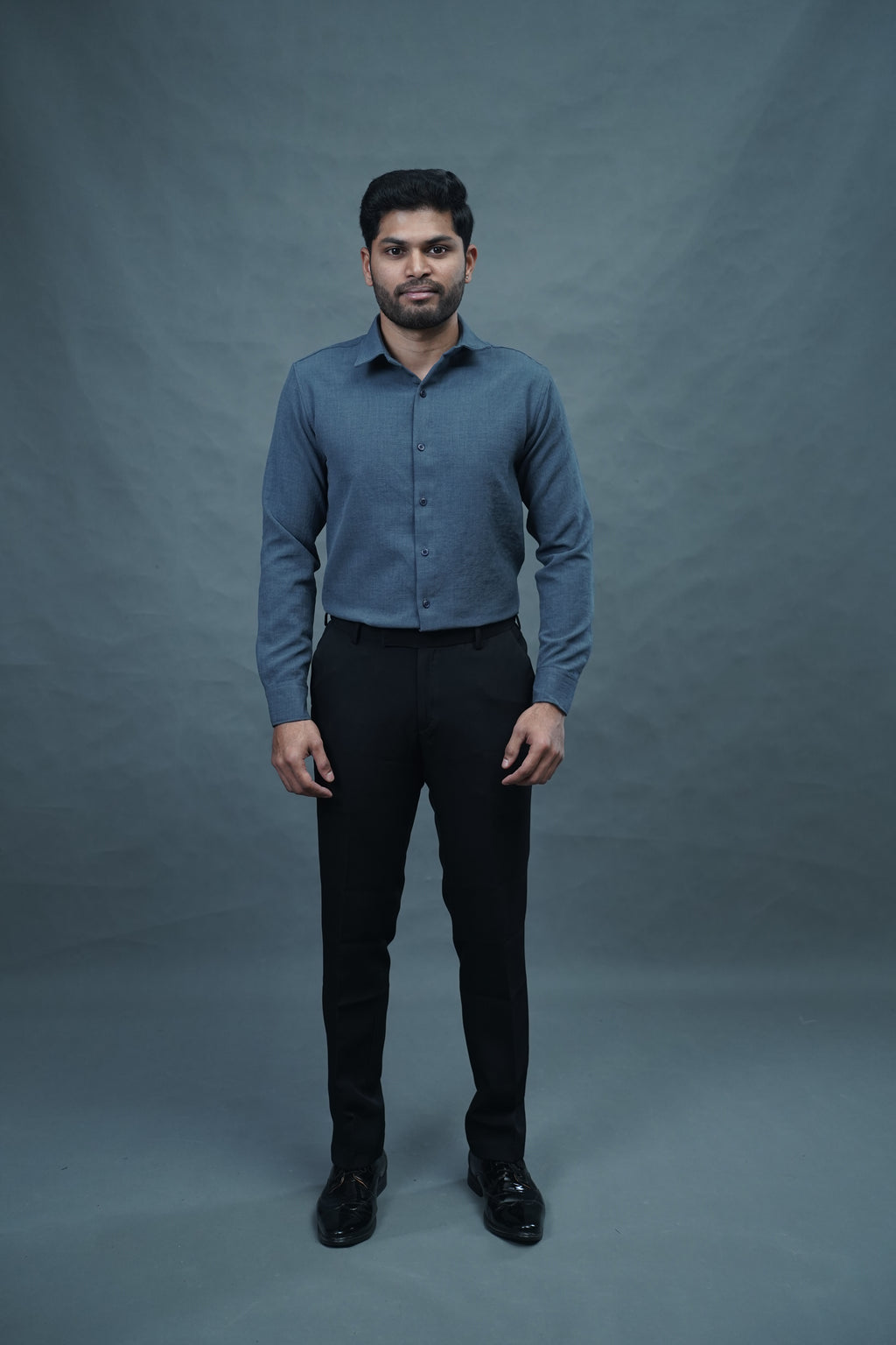 Linen Blended Shirt - Grey