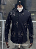 Highland Cottage Embroidery Black Shirt