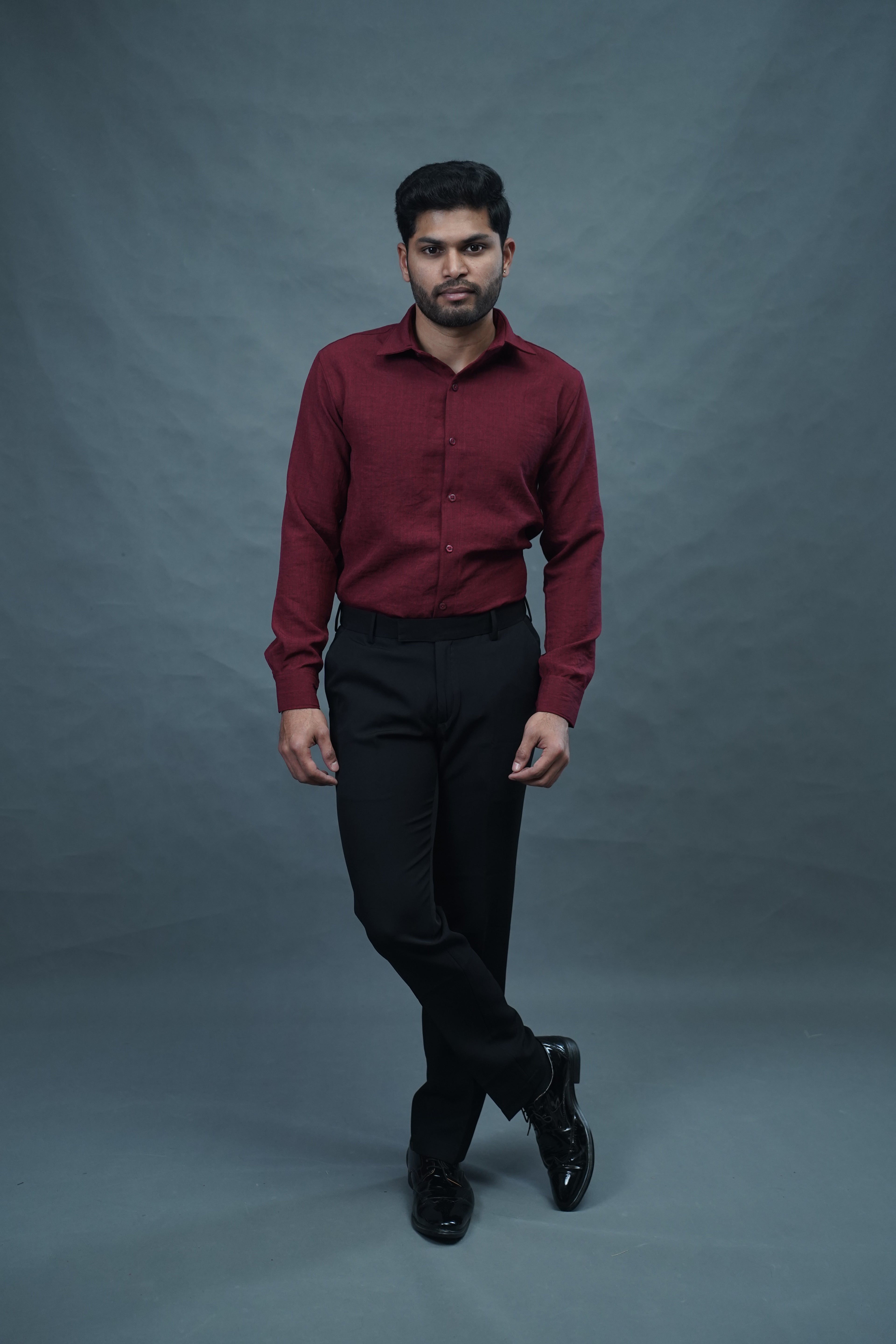 Linen Blended Shirt - Marron