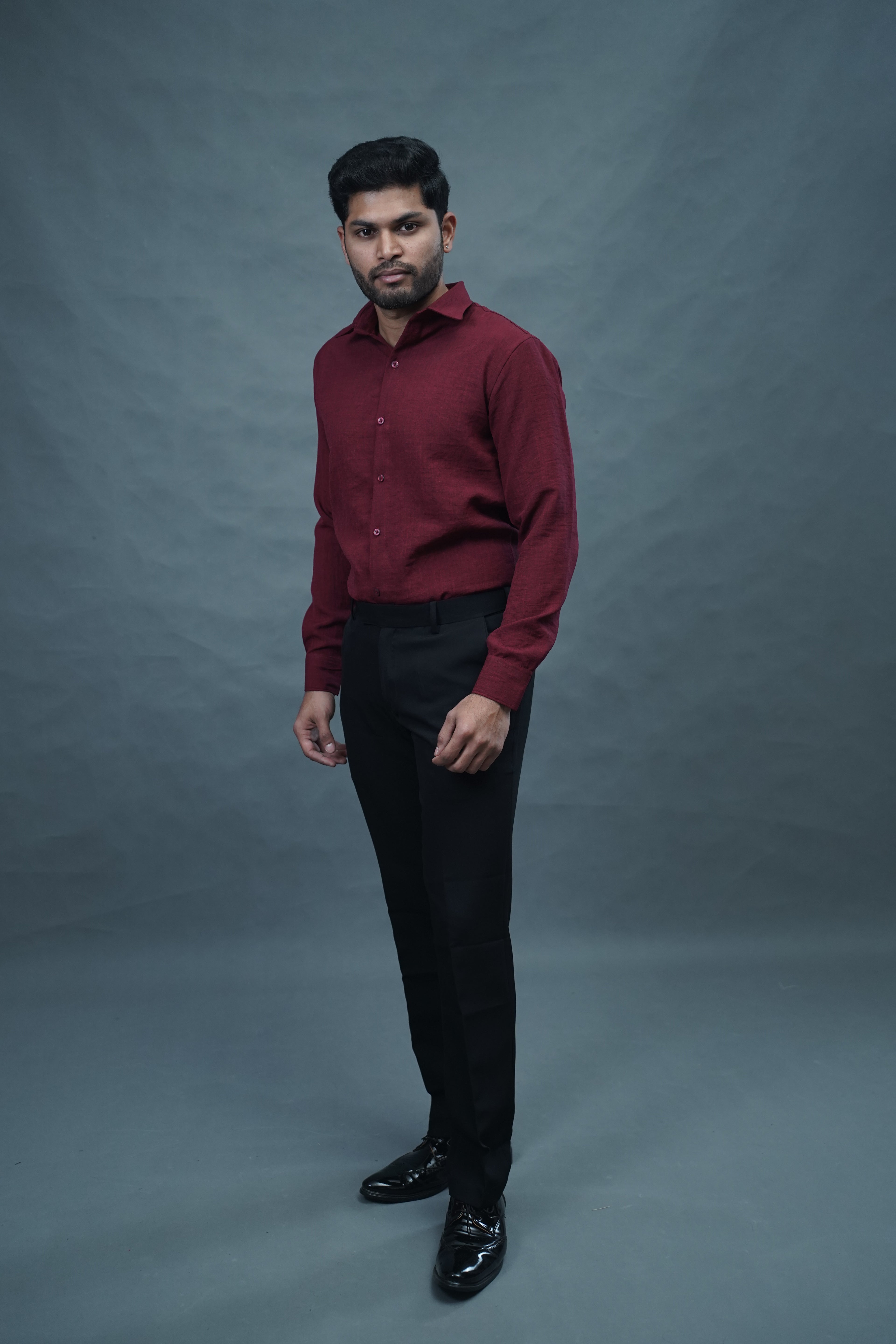 Linen Blended Shirt - Marron