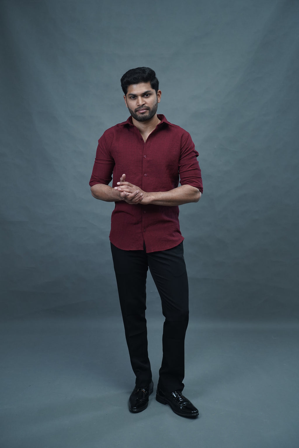 Linen Blended Shirt - Marron