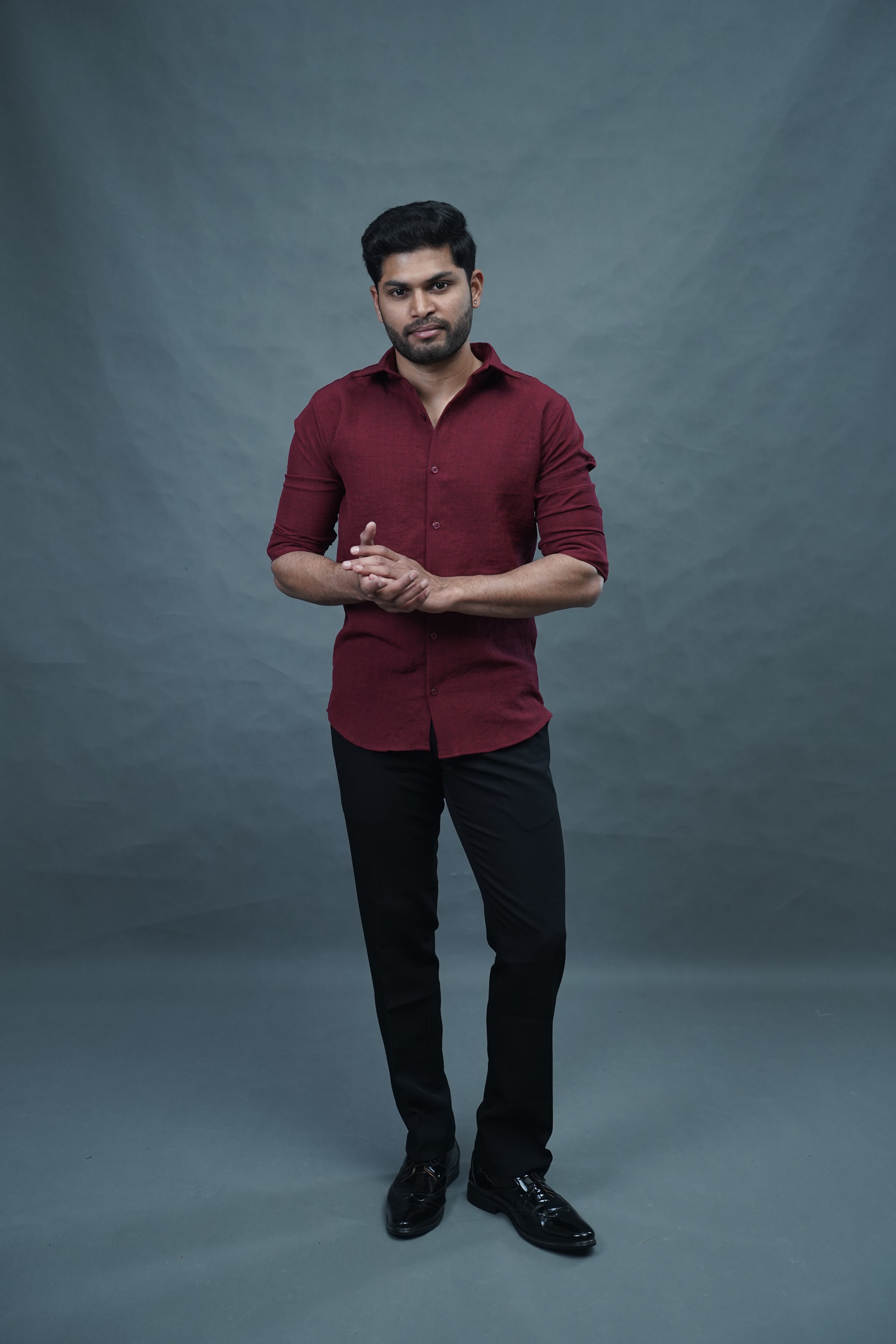 Linen Blended Shirt - Marron