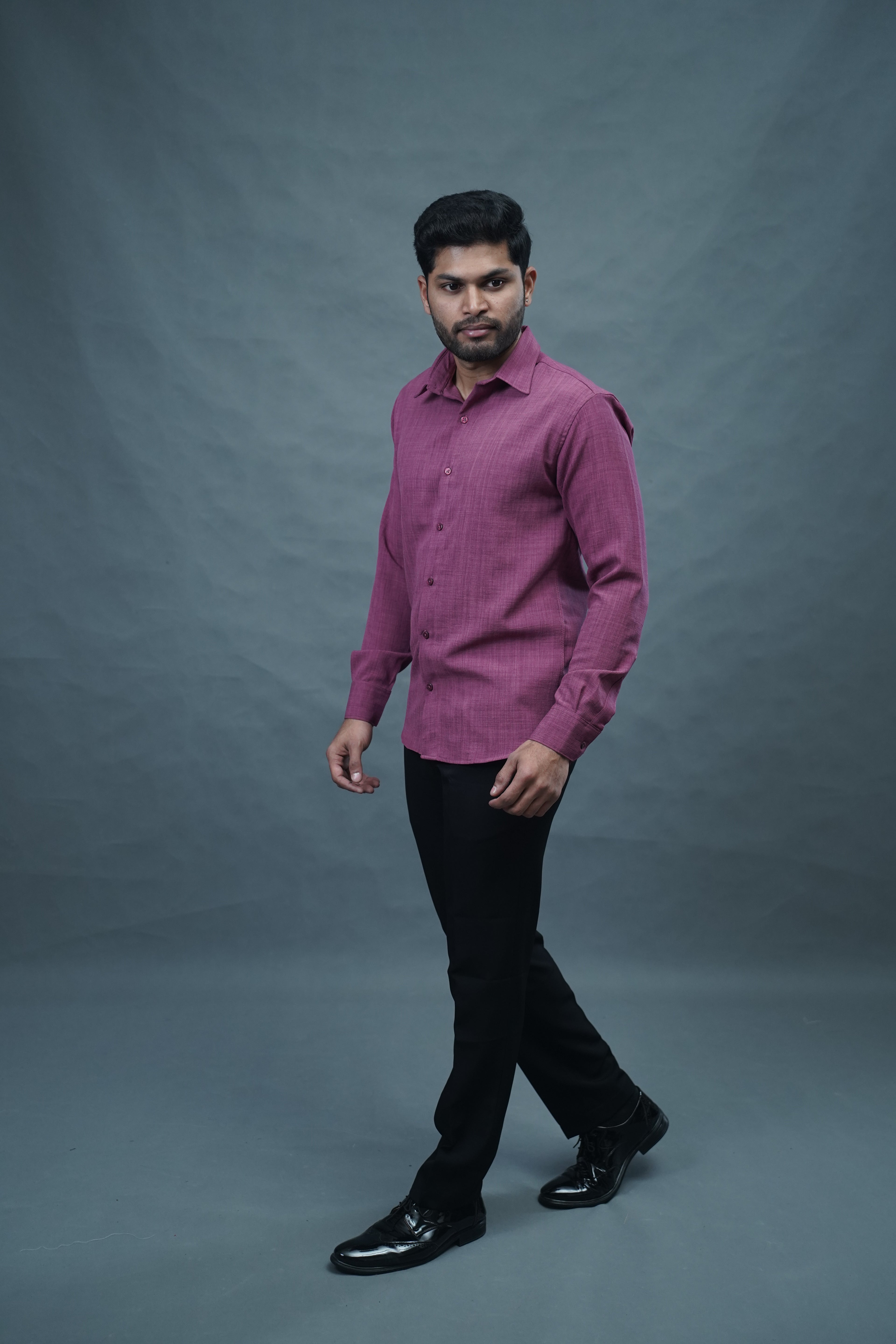 Linen Blended Shirt - Onion Pink