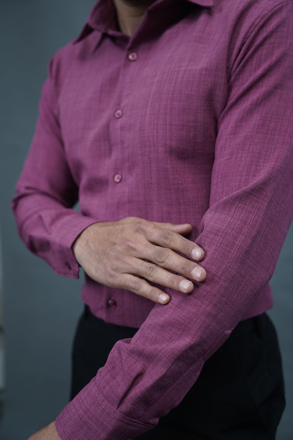 Linen Blended Shirt - Onion Pink