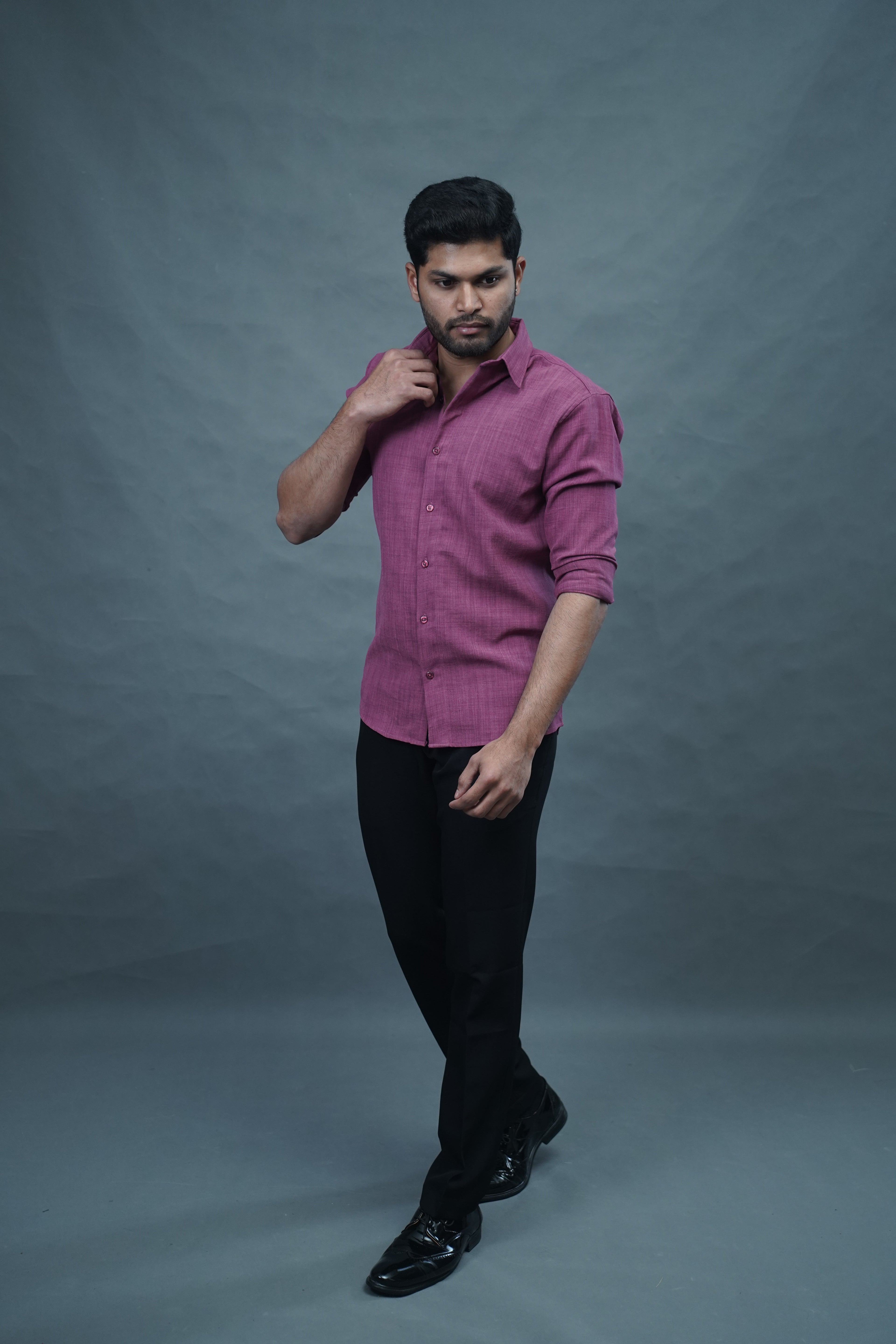 Linen Blended Shirt - Onion Pink