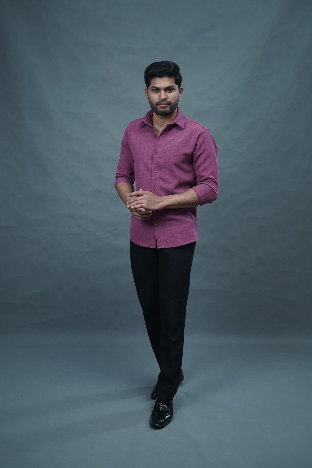 Linen Blended Shirt - Onion Pink