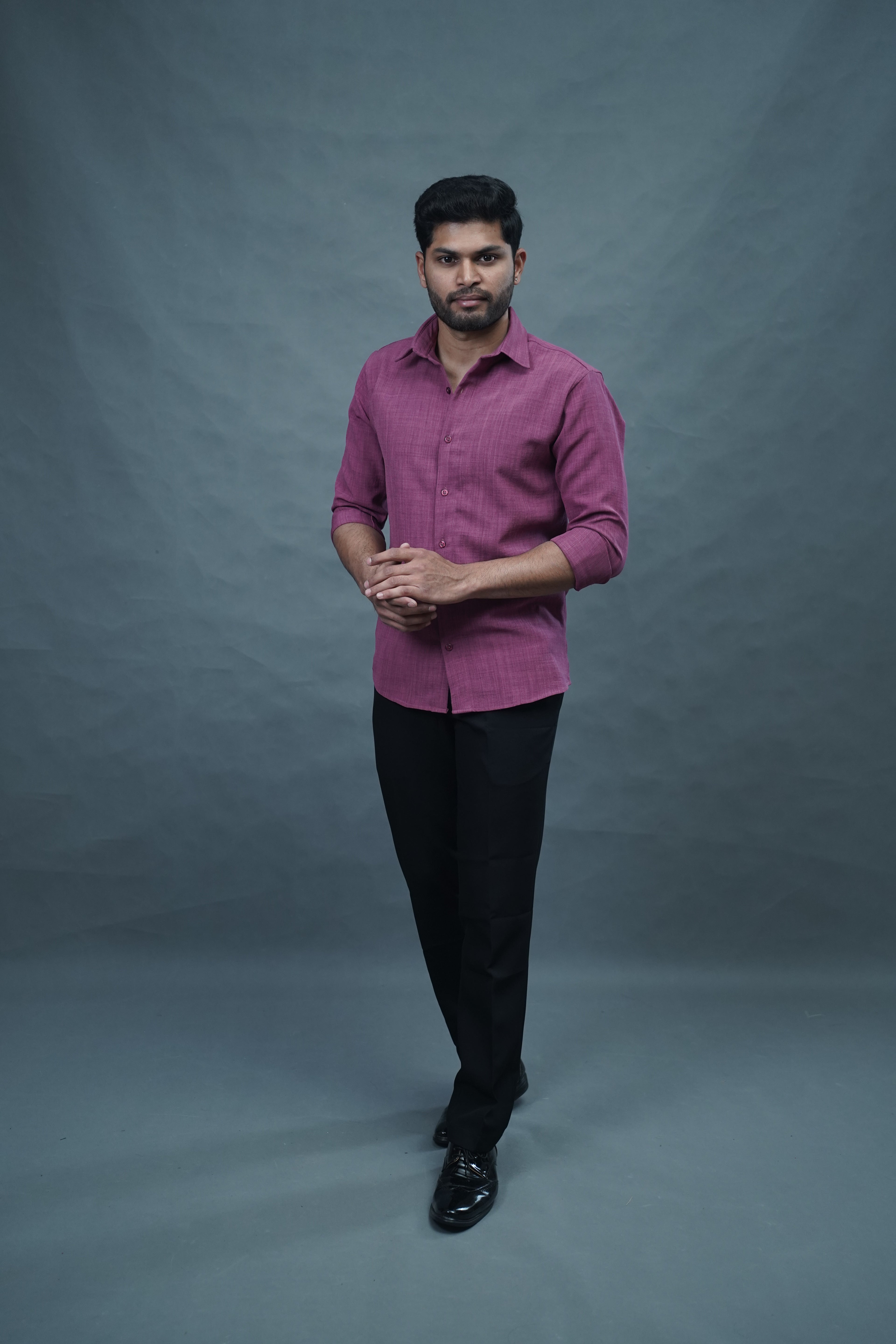 Linen Blended Shirt - Onion Pink