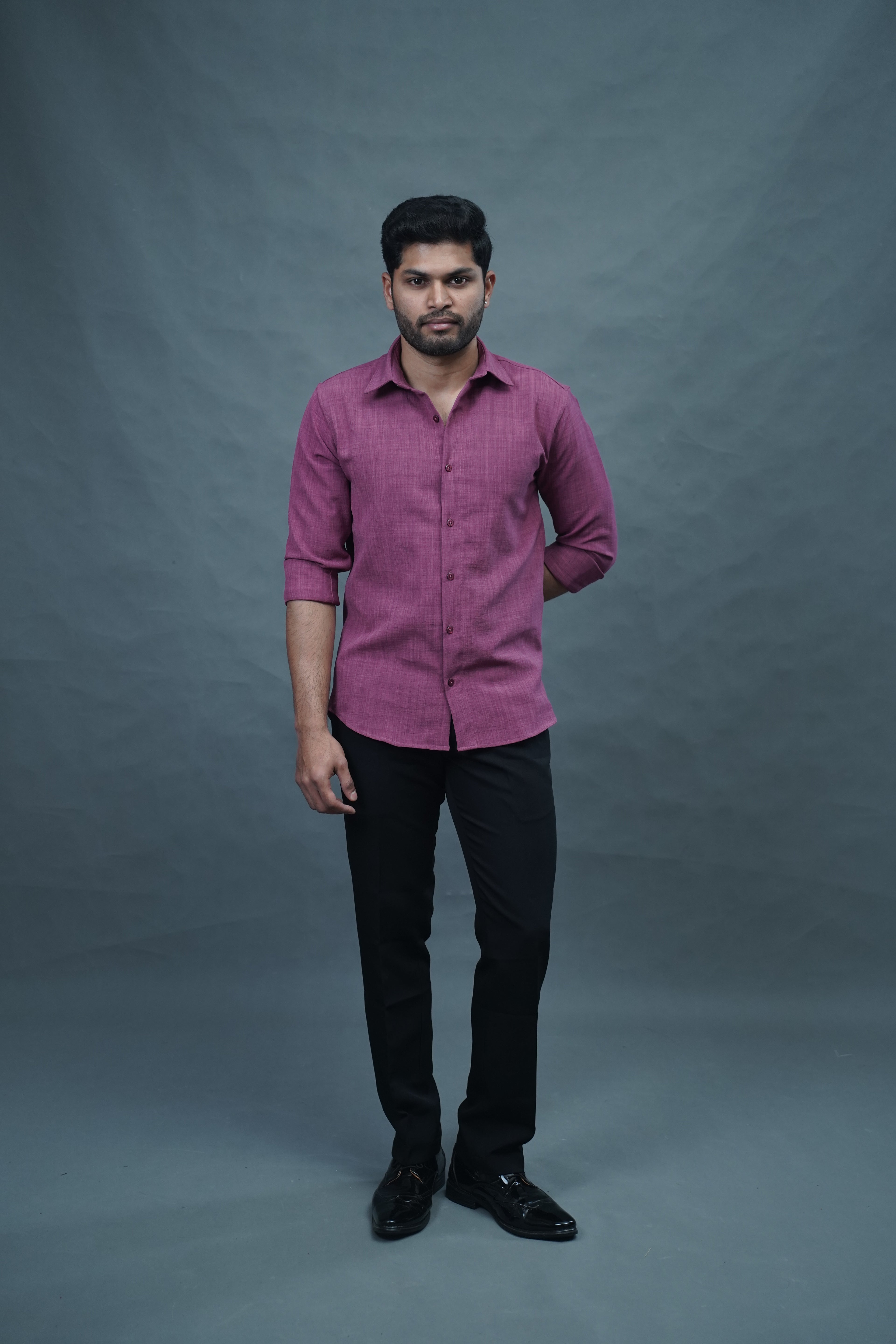 Linen Blended Shirt - Onion Pink
