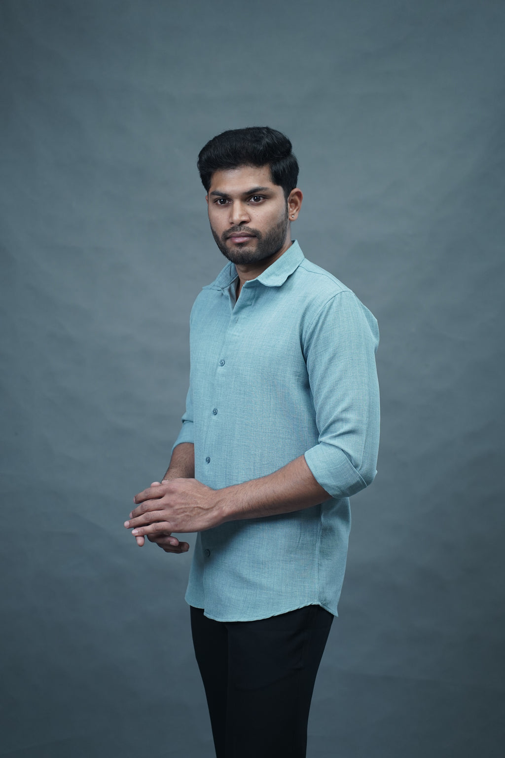 Linen Blended Shirt - Pista Green