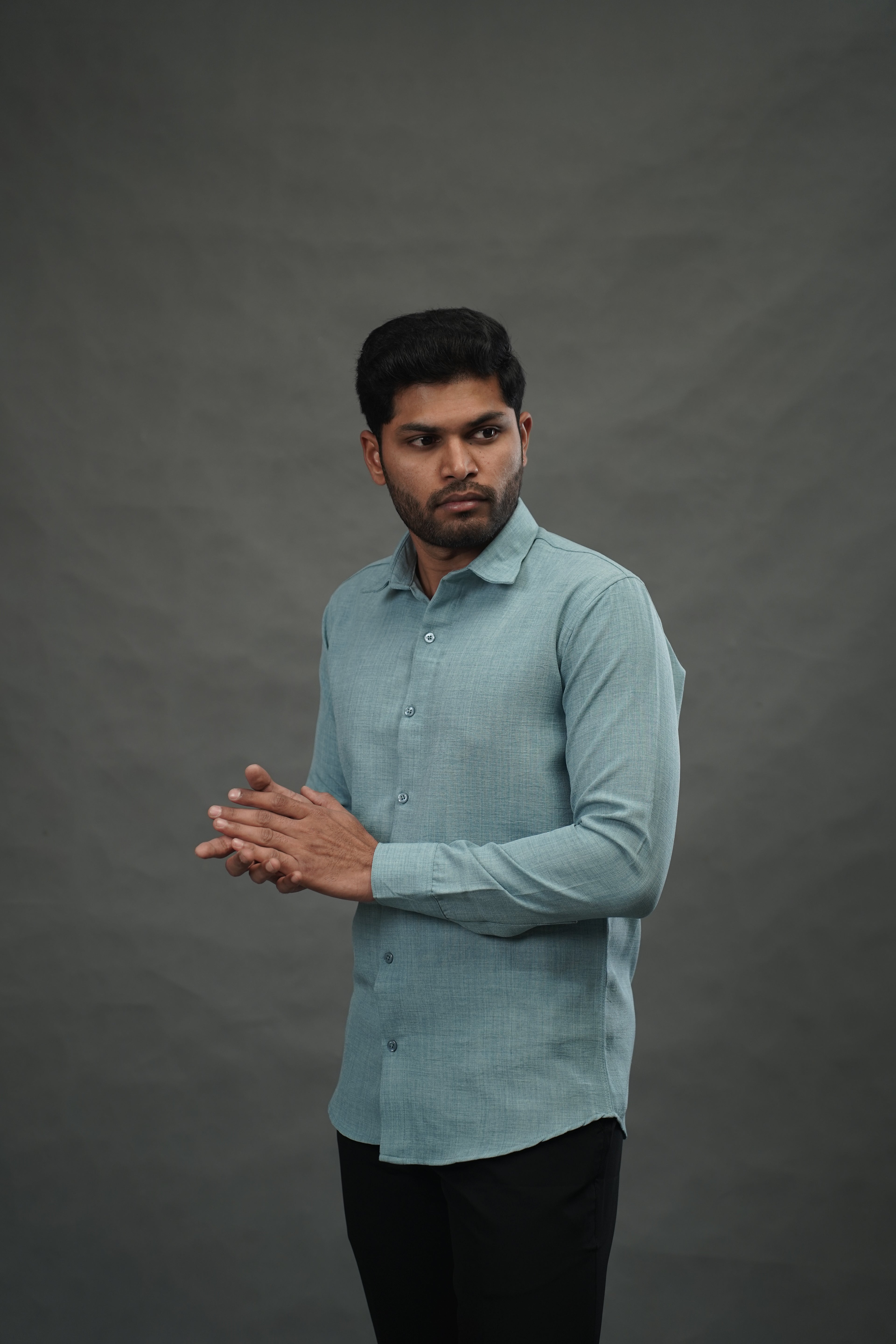 Linen Blended Shirt - Pista Green