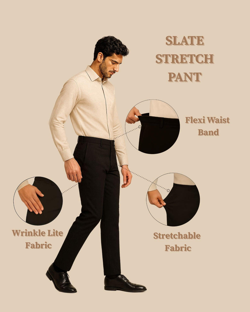 Slate Stretch Pant - Black